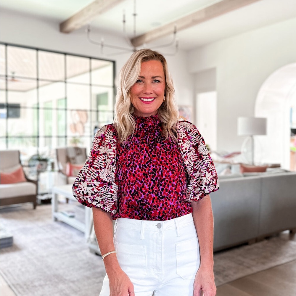 THML Red and Black Patterned Blouse
